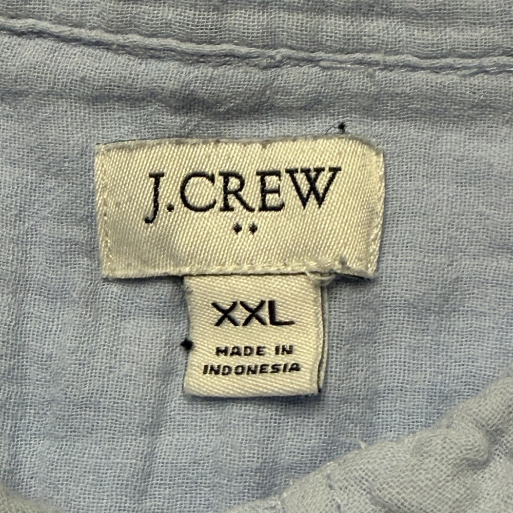 J Crew Cotton Gauze Button Down Shirt Womens XXL Blue‎ Preppy Coastal Minimalist - Picture 4 of 7